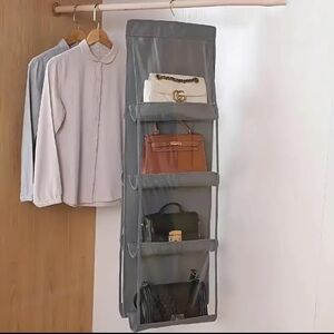 Space-Saving Hanging Handbag Purse Organizer -
8 Pockets - Grey - New In Package